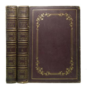 BROCKEDON, WILLIAM.  Illustrations of the Passes of the Alps.  2 vols.  1828-29.  Imperial quarto issue, with plates in 2 states.